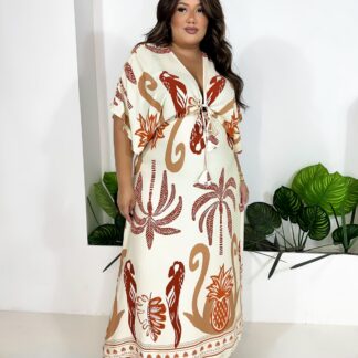 Vestido Macaúba - tons de areia